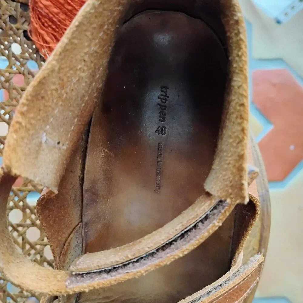 "Sisters" Trippen Tan Leather Rubber Japanese MaryJane Shoes SZ 40 EUC - Picture 7 of 7
